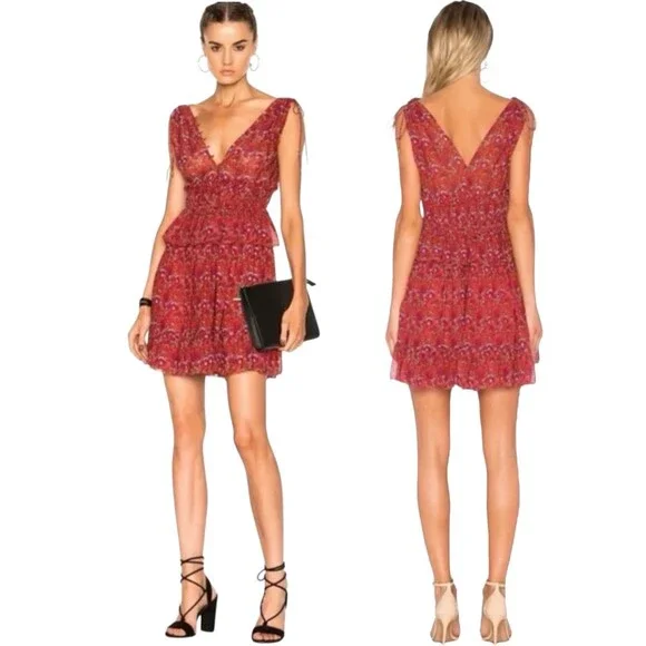 Ulla Johnson Noelle Silk Dress in Ruby - Picture 2 of 10